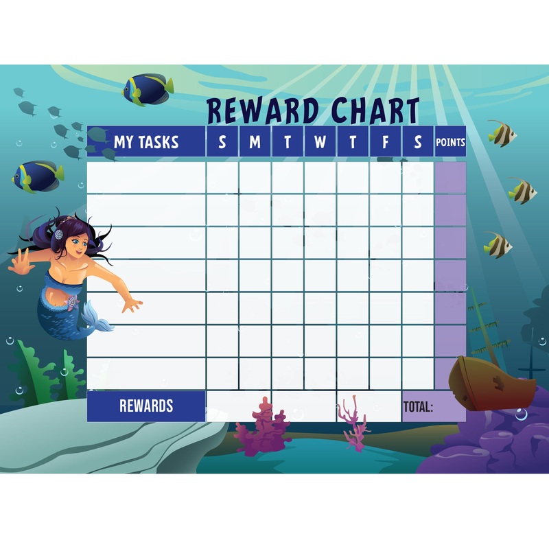 Magical Creatures: Mermaid Sunken ship Dry Erase        –   Removable Wall   Adhesive Decal