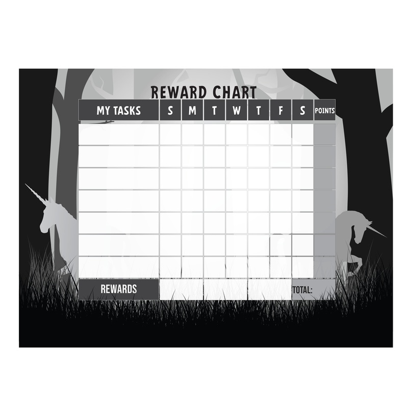 Magical Creatures: Unicorn Dark forest Dry Erase        –   Removable Wall   Adhesive Decal