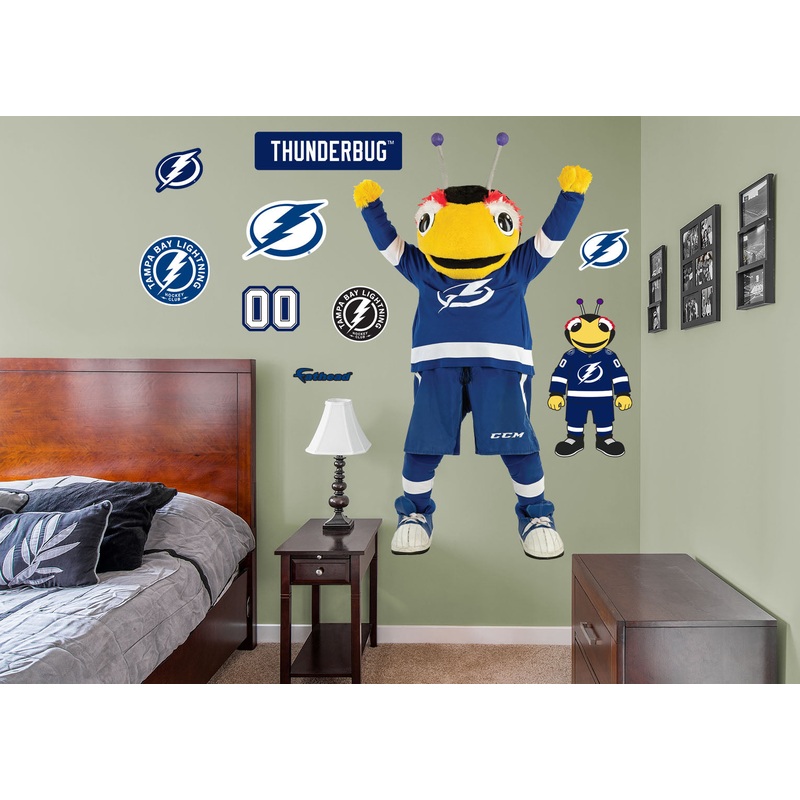 Thunderbug Mascot – RealBig Collection – Official NHL – Tampa Bay Lightning – Reusable Vinyl Wall Decals