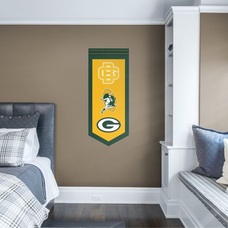 Green Bay Packers – RealBig Evolution Banner Logo Collection – Official NFL – Green Bay Packers – Reusable Vinyl Wall Decals