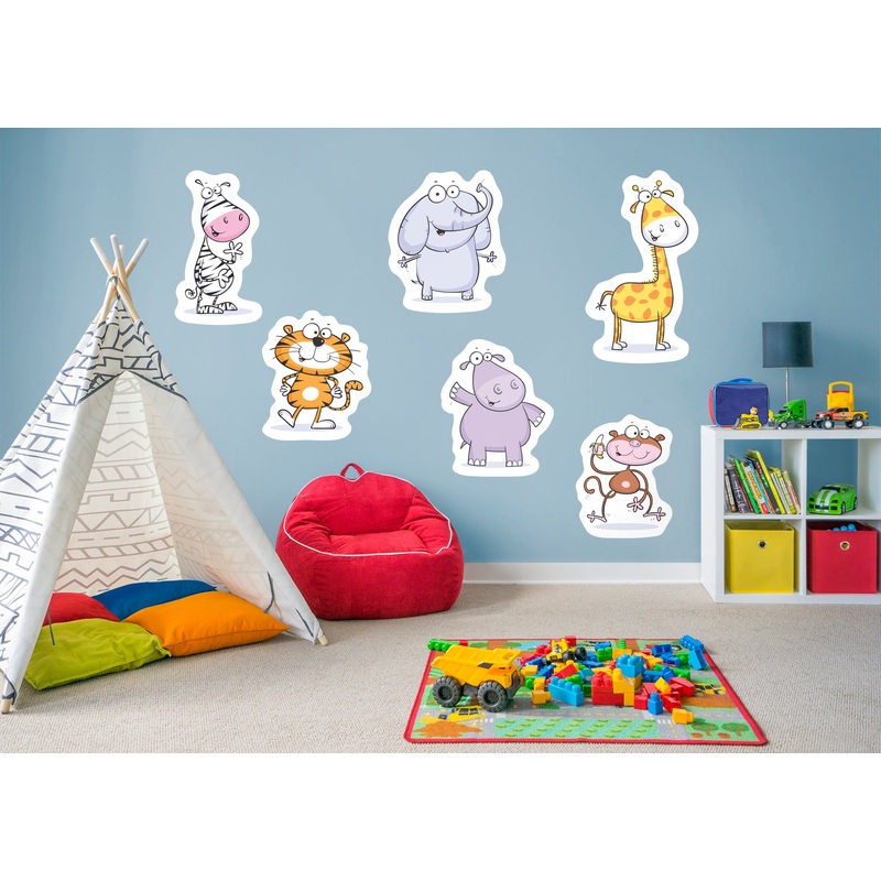 Jungle:  Funny Animals Collection        –   Removable Wall   Adhesive Decal