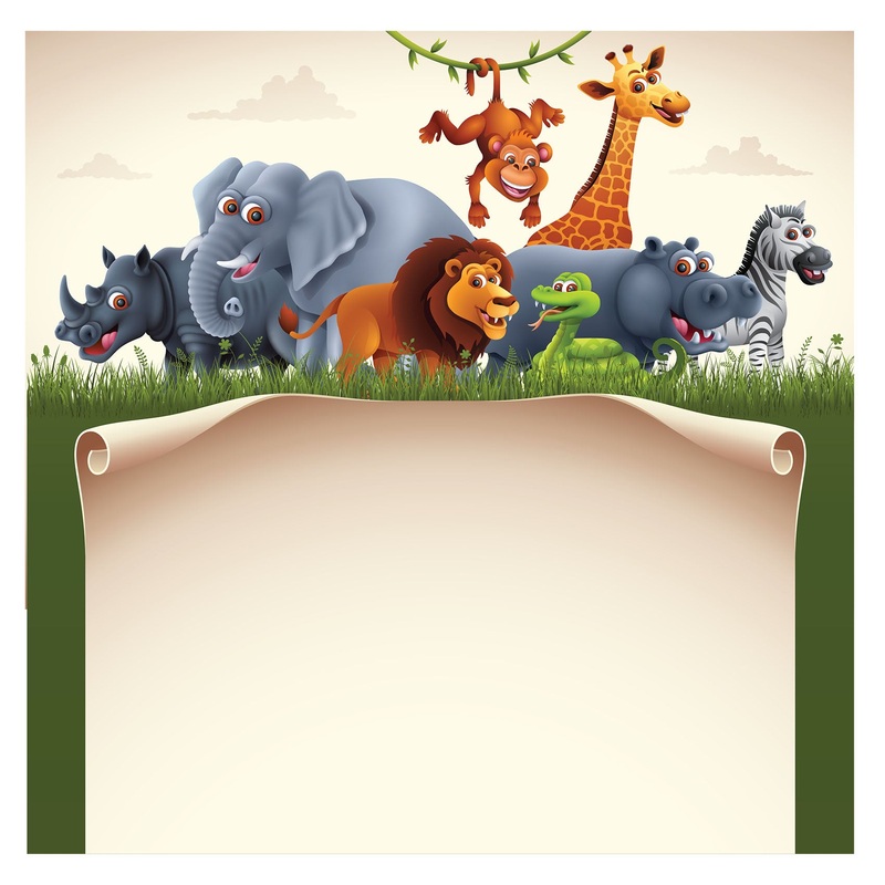 Jungle:  Happy Friends Dry Erase        –   Removable Wall   Adhesive Decal