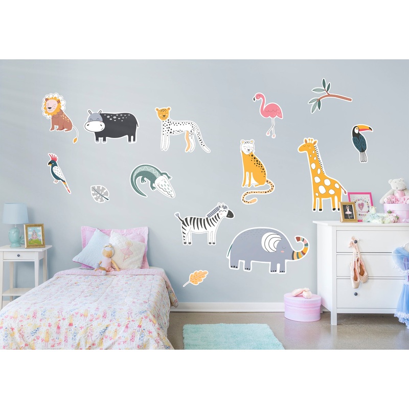 Jungle:  Line Art Collection        –   Removable Wall   Adhesive Decal