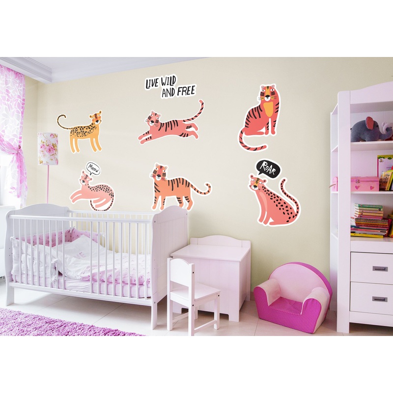 Jungle:  Live Wild and Free Collection        –   Removable Wall   Adhesive Decal