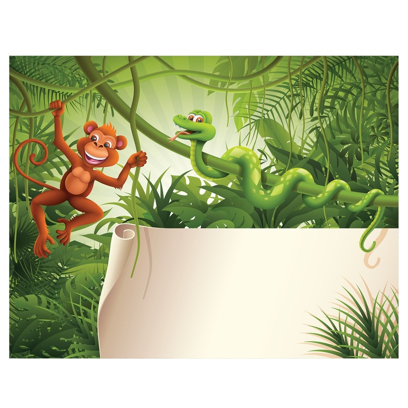 Jungle:  Monkey and Snake Dry Erase        –   Removable Wall   Adhesive Decal