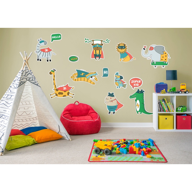 Jungle:  Super Kid Collection        –   Removable Wall   Adhesive Decal