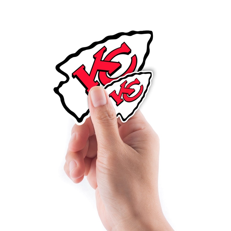 Kansas City Chiefs – 5 Logo Minis (Mixed Sizes) – Official NFL – Reusable Vinyl Decals
