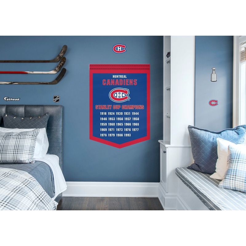 Montreal Canadiens – RealBig 2021 Stanley Cup Championships Banner Collection – Official NHL – Montreal Canadiens – Reusable Vinyl Wall Decals