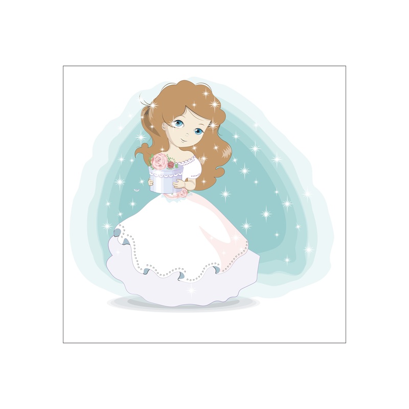 Nursery Princess:  Stars Mural        –   Removable Wall   Adhesive Decal