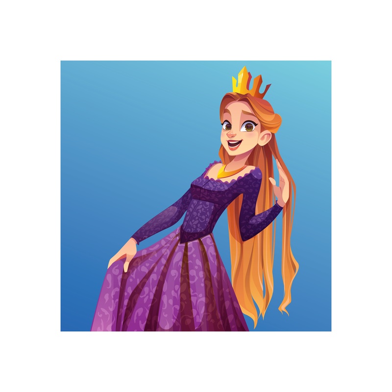 Nursery Princess:  Violet Dress Mural        –   Removable Wall   Adhesive Decal