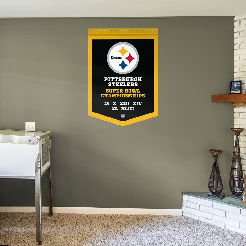 Pittsburgh Steelers – RealBig Super Bowl Champions Banner Collection – Official NFL – Reusable Vinyl Wall Decals