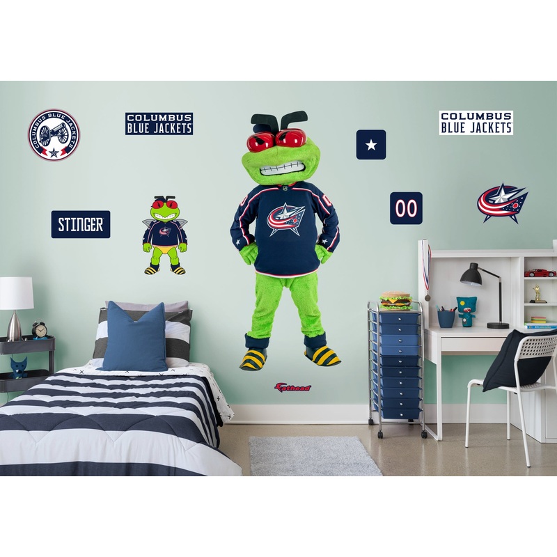 Stinger Mascot – RealBig Collection – Official NHL – Columbus Blue Jackets – Reusable Vinyl Wall Decals