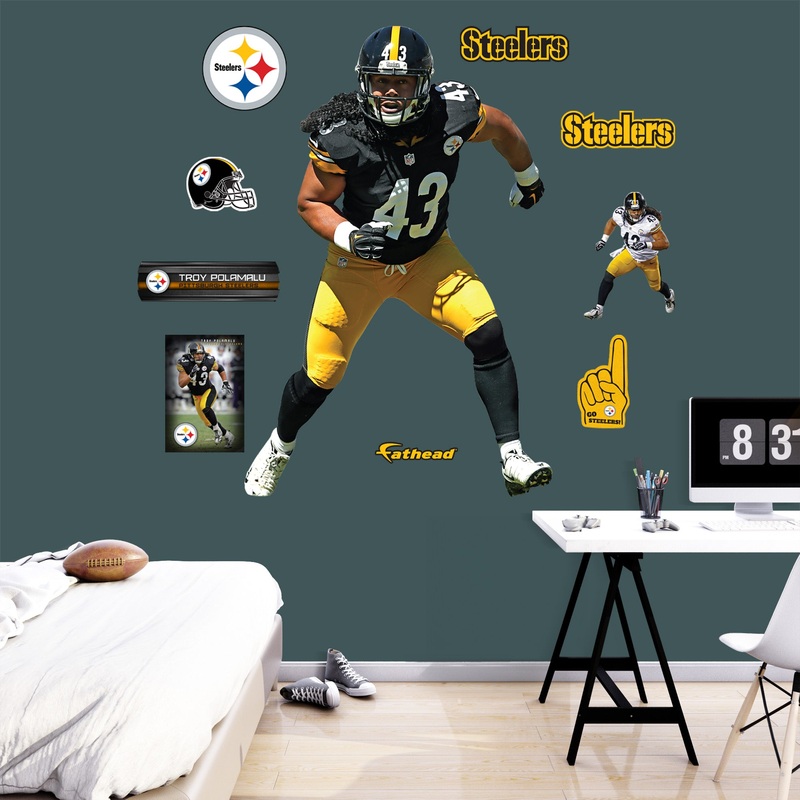 Troy Polamalu – RealBig Legend Collection – Official NFL – Pittsburgh Steelers – Reusable Vinyl Wall Decals