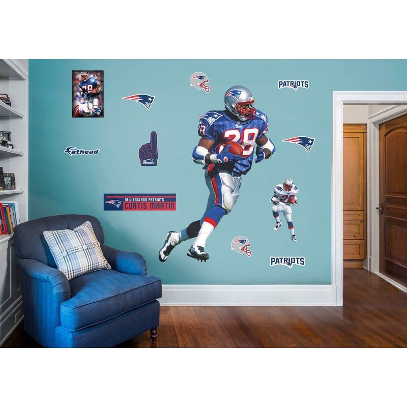 Curtis Martin – RealBig Legend Collection – Official NFL – New England Patriots – Reusable Vinyl Wall Decals