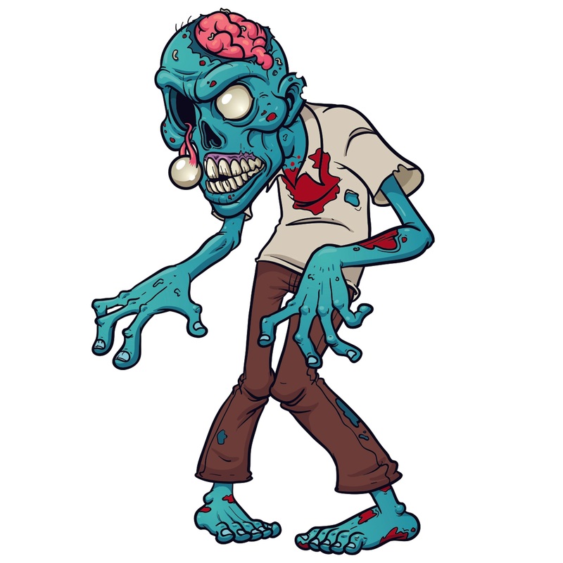 Halloween: Blue Zombie Icon        –   Removable Wall   Adhesive Decal