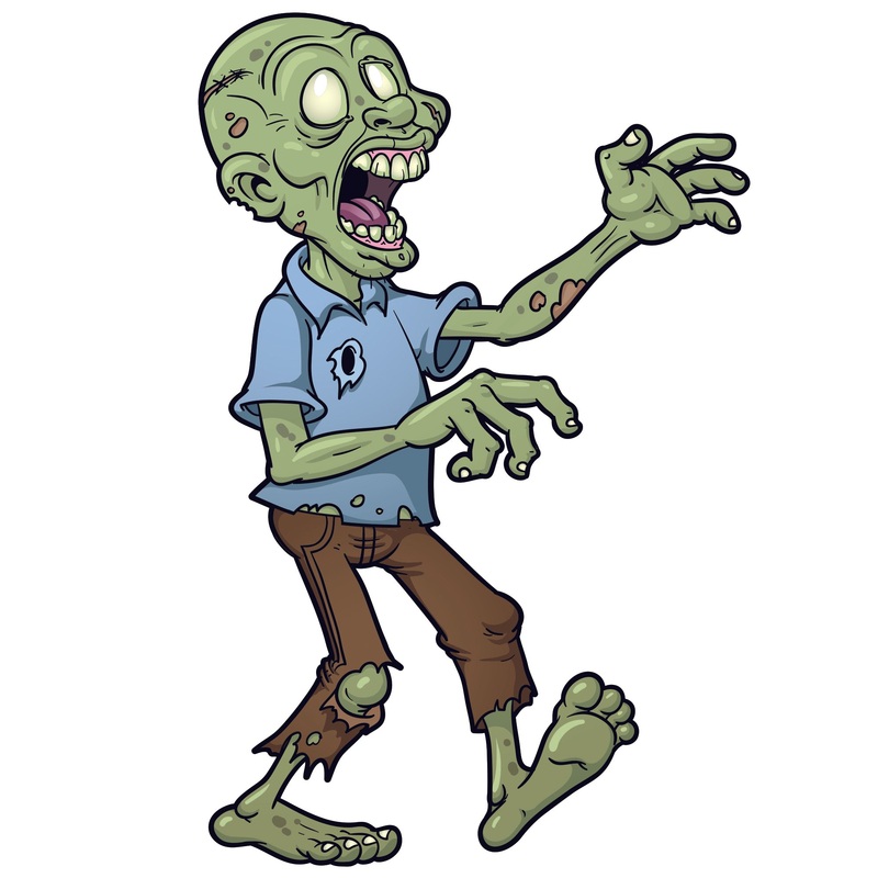 Halloween: Green Zombie Icon        –   Removable Wall   Adhesive Decal