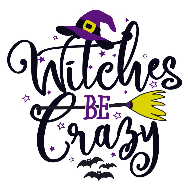 Halloween:  Witches be Crazy Icon        –   Removable Wall   Adhesive Decal