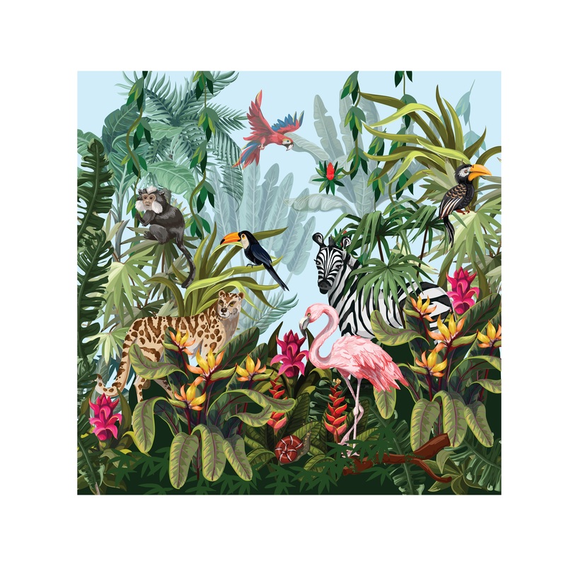 Jungle:  Crowded Mural        –   Removable Wall   Adhesive Decal