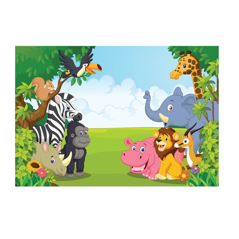 Jungle:  Friends Mural        –   Removable Wall   Adhesive Decal