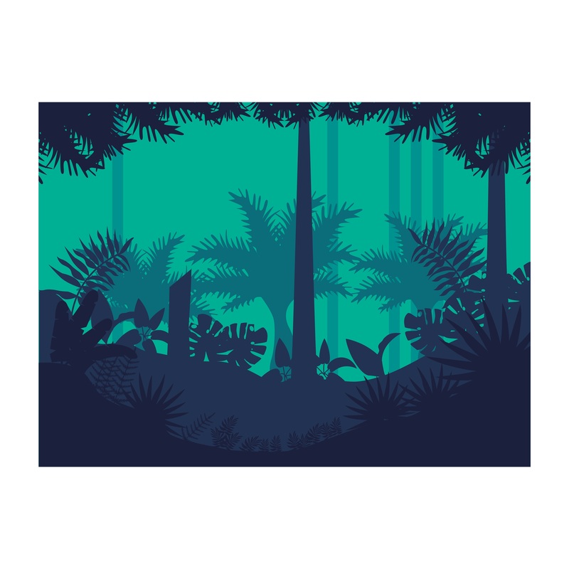 Jungle:  Mistery Mural        –   Removable Wall   Adhesive Decal
