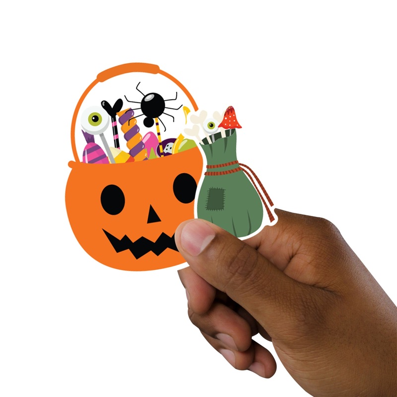 Sheet of 5 -Halloween:  Sweets Minis        –   Removable    Adhesive Decal