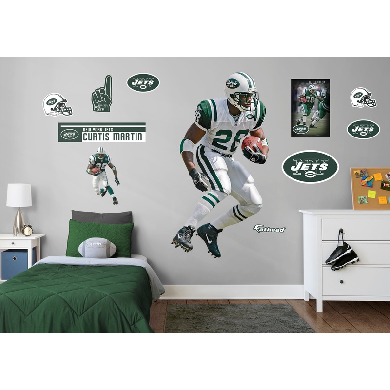 Curtis Martin – RealBig Legend Collection – Official NFL – New York Jets – Reusable Vinyl Wall Decals