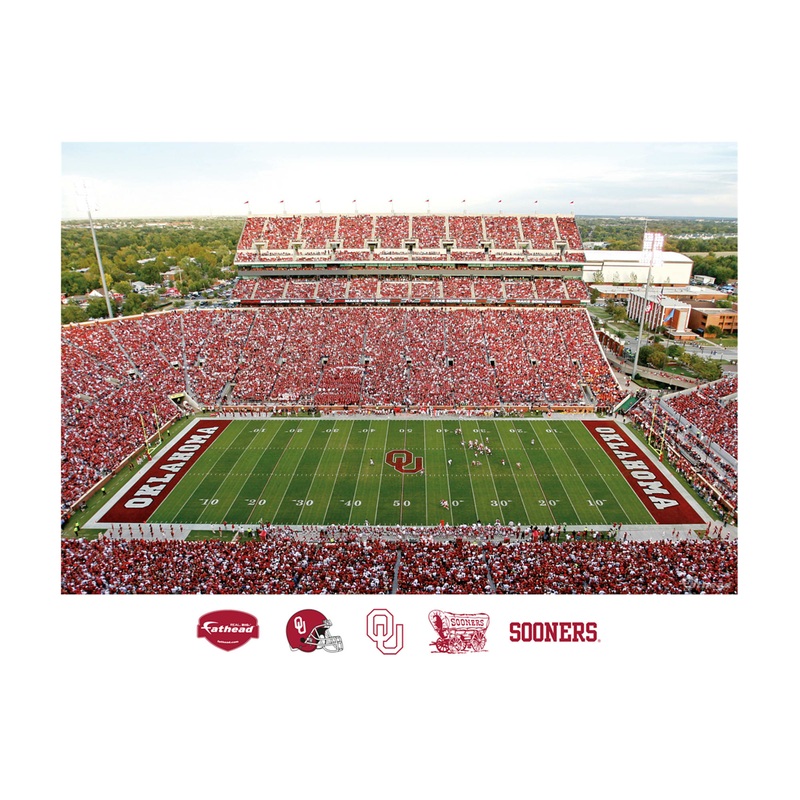 Gaylord Family Oklahoma Memorial Stadium – Peel & Stick Poster – Official NCAA – Oklahoma Sooners – Reusable Vinyl Wall Decal