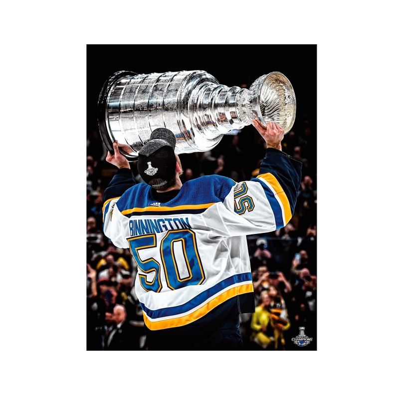 Jordan Binnington – 2019 Stanley Cup Kiss – Peel & Stick Poster – Official NHL – St. Louis Blues – Reusable Vinyl Wall Decal