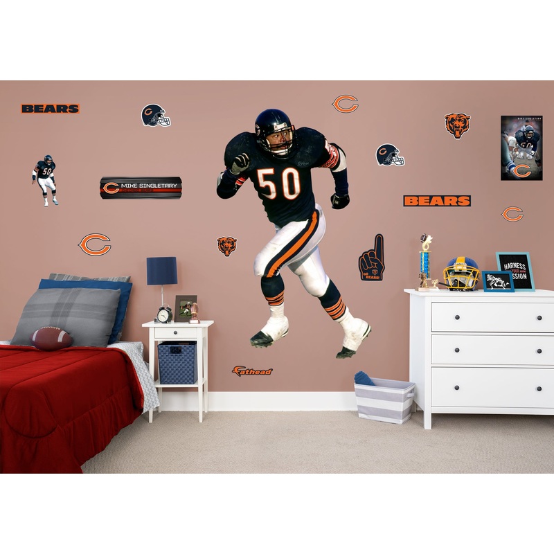 Mike Singletary – RealBig Legend Collection – Official NFL – Chicago Bears – Reusable Vinyl Wall Decals