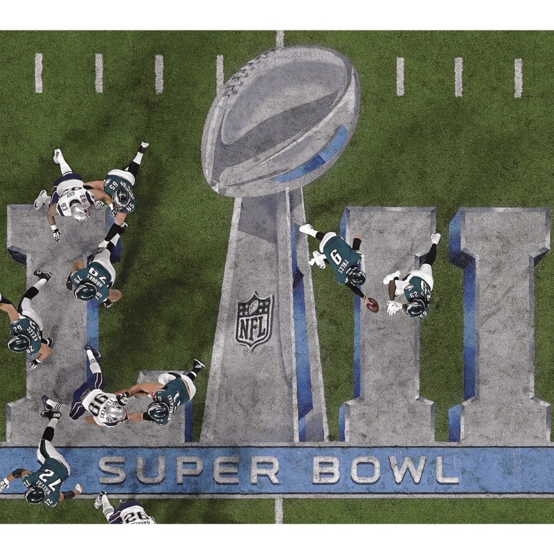 Super Bowl 52 Overhead Mural – Peel & Stick Poster – Official NFL – Philadelphia Eagles – Reusable Vinyl Wall Decal