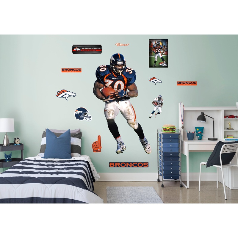 Terrell Davis – RealBig Legend Collection – Official NFL – Denver Broncos – Reusable Vinyl Wall Decals