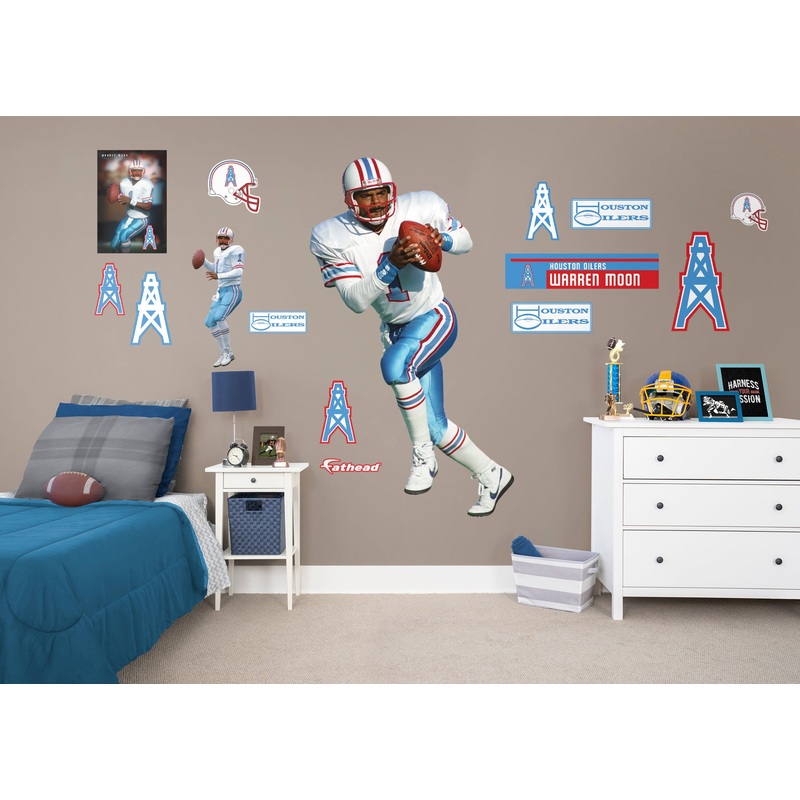 Warren Moon – RealBig Legend Collection – Official NFL – Houston Oilers – Reusable Vinyl Wall Decals
