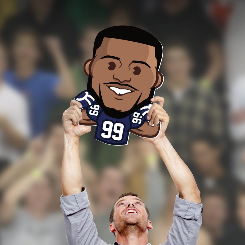 Aaron Donald Emoji – Big Head – Official NFL – Los Angeles Rams – Foam Core Cutout
