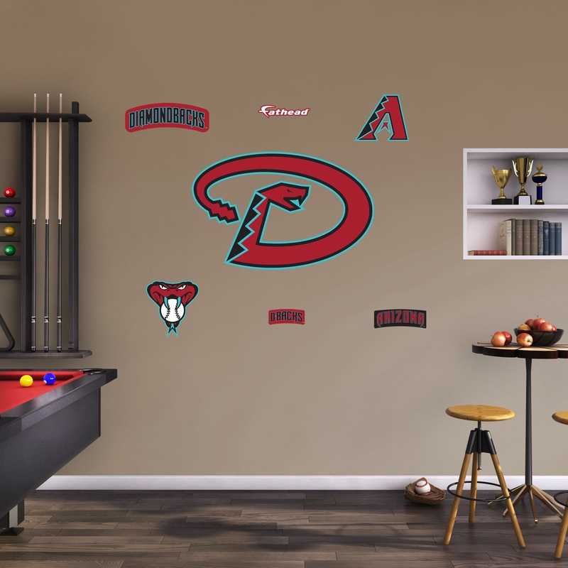 Arizona Diamondbacks – RealBig Alternate Logo Collection – Official MLB – Reusable Vinyl Wall Decals