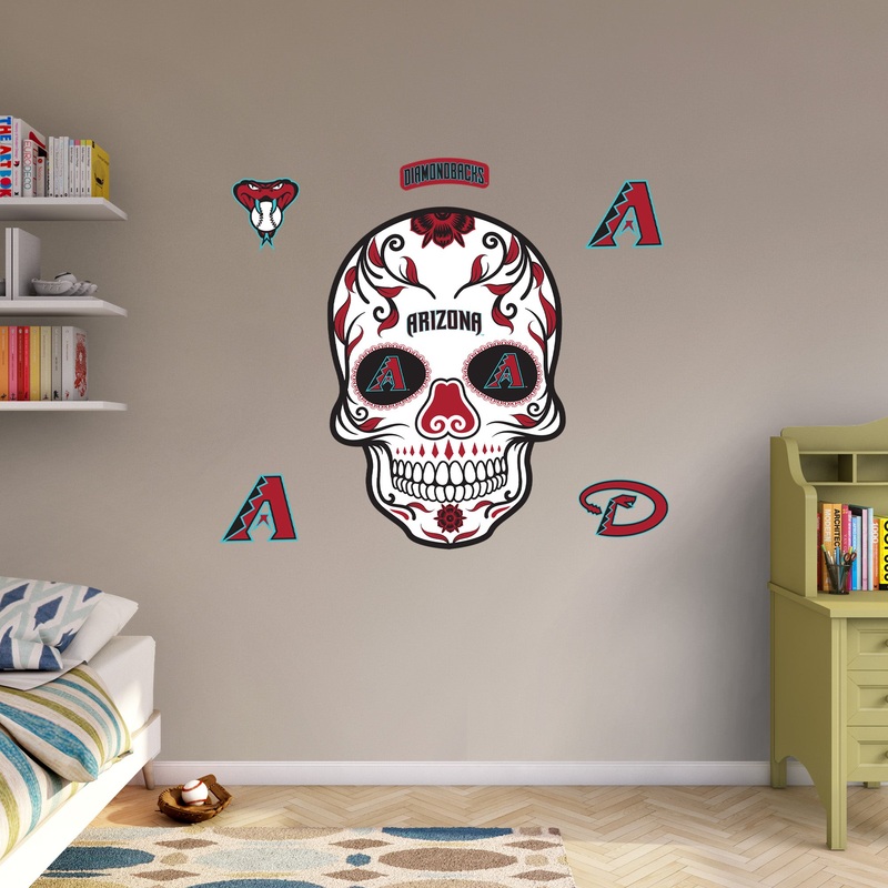 Arizona Diamondbacks – RealBig Sugar Skull Collection – Official MLB – Reusable Vinyl Wall Decals