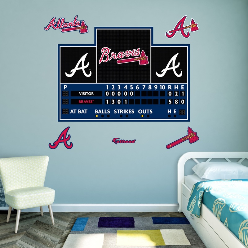 Atlanta Braves – RealBig Scoreboard Collection – Official MLB – Reusable Vinyl Wall Decals