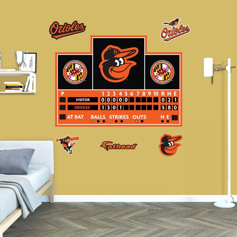 Baltimore Orioles – RealBig Scoreboard Collection – Official MLB – Reusable Vinyl Wall Decals