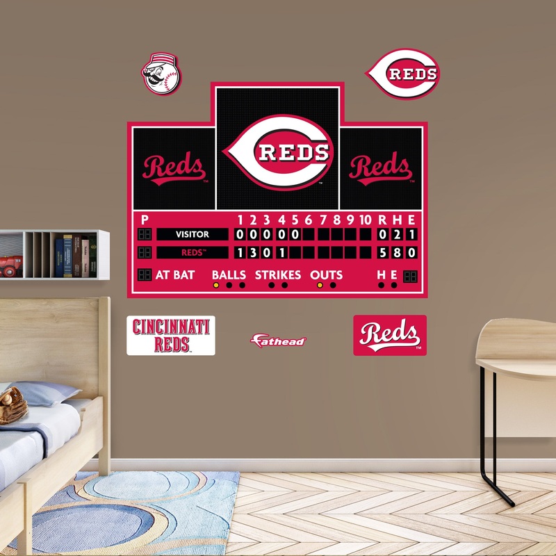 Cincinnati Reds – RealBig Scoreboard Collection – Official MLB – Reusable Vinyl Wall Decals