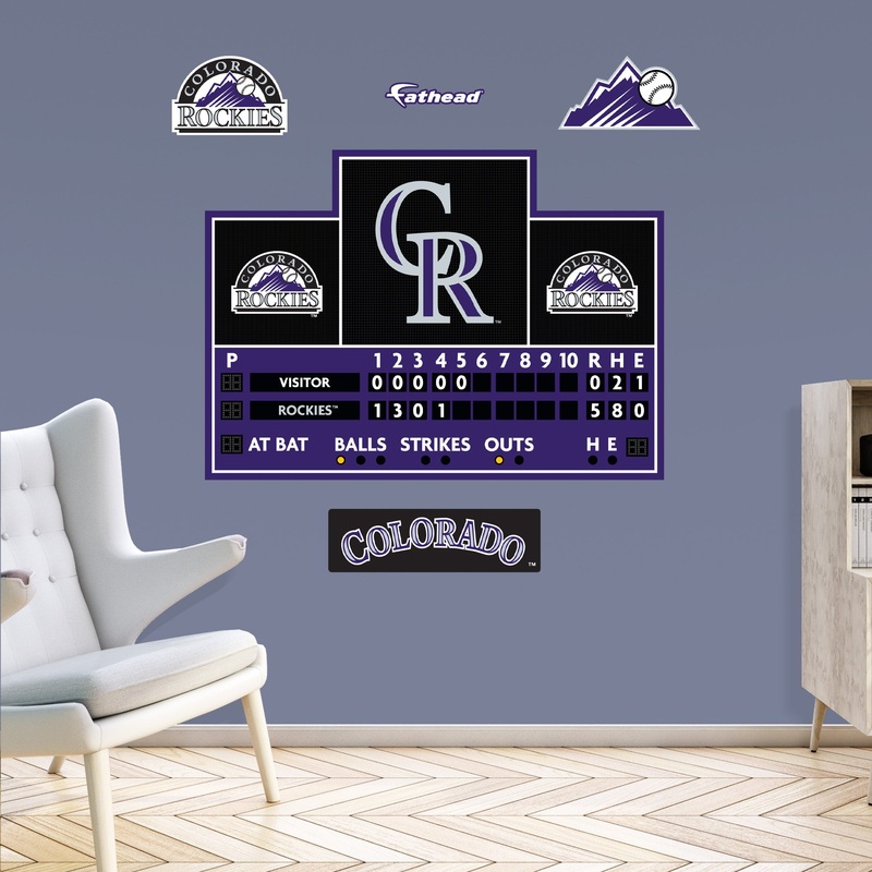 Colorado Rockies – RealBig Scoreboard Collection – Official MLB – Reusable Vinyl Wall Decals