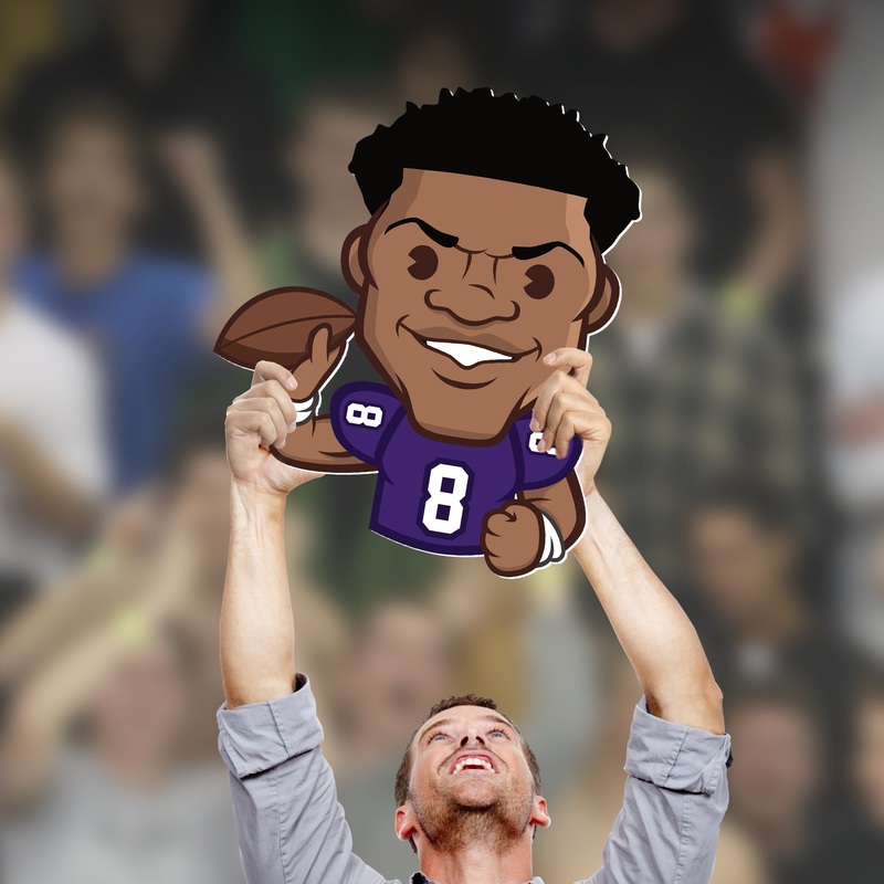 Lamar Jackson Emoji – Big Head – Official NFL – Baltimore Ravens – Foam Core Cutout