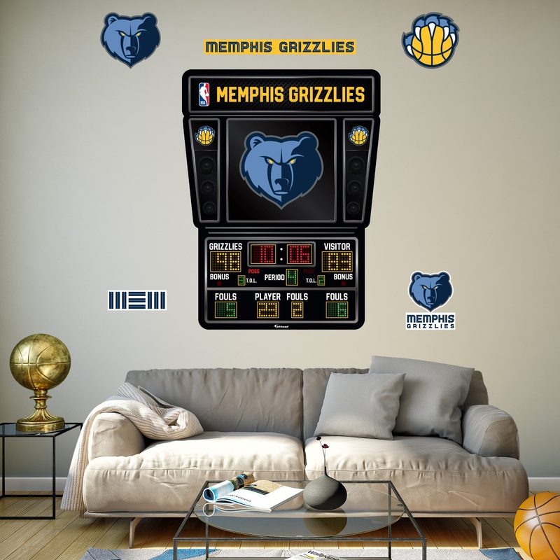 Memphis Grizzlies – RealBig Scoreboard Collection – Official NBA – Reusable Vinyl Wall Decals