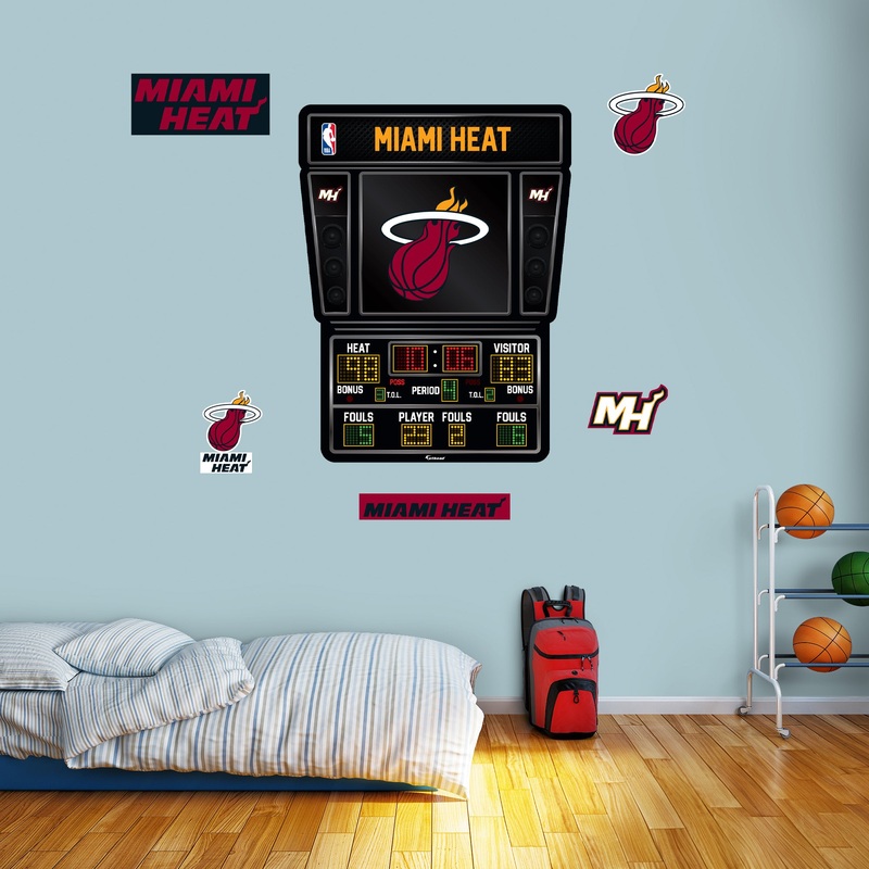Miami Heat – RealBig Scoreboard Collection – Official NBA – Miami Heat – Reusable Vinyl Wall Decals