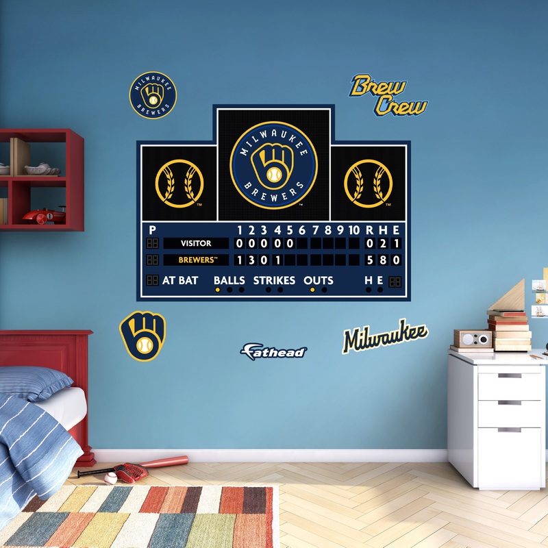 Milwaukee Brewers – RealBig Scoreboard Collection – Official MLB – Reusable Vinyl Wall Decals