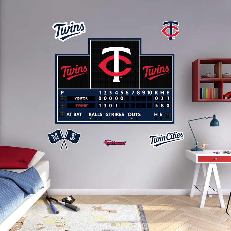 Minnesota Twins – RealBig Scoreboard Collection – Official MLB – Reusable Vinyl Wall Decals