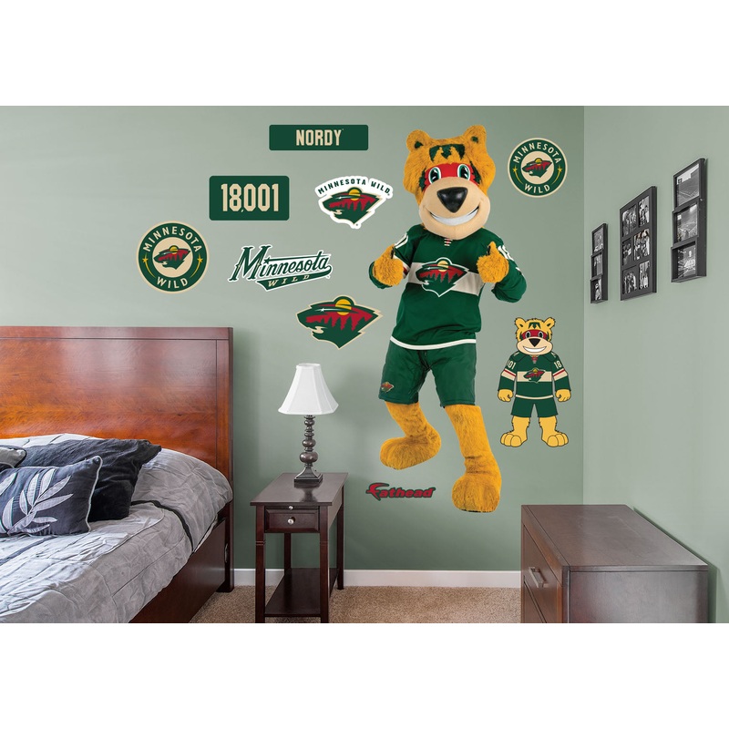 Nordy Mascot – RealBig Collection – Official NHL – Minnesota Wild – Reusable Vinyl Wall Decals