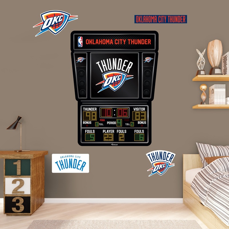 Oklahoma City Thunder – RealBig Scoreboard Collection – Official NBA – Reusable Vinyl Wall Decals
