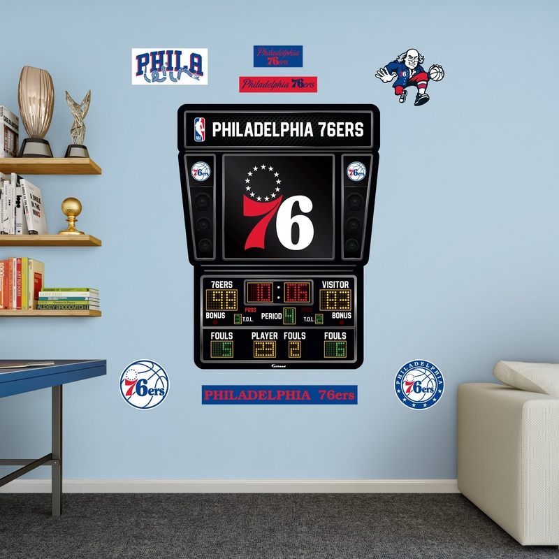 Philadelphia 76ers – RealBig Scoreboard Collection – Official NBA – Reusable Vinyl Wall Decals
