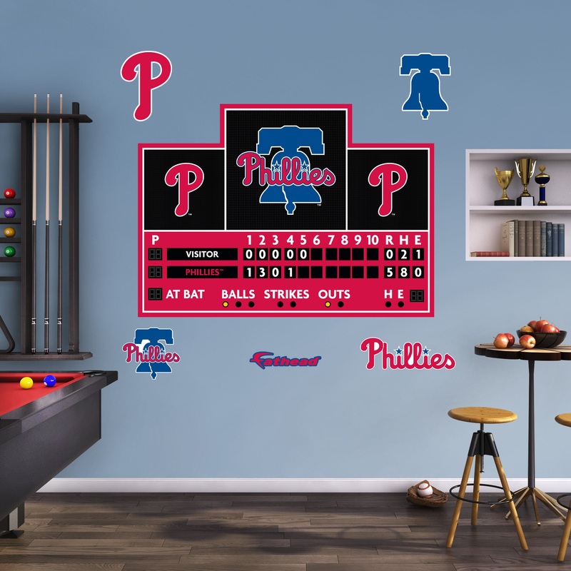 Philadelphia Phillies – RealBig Scoreboard Collection – Official MLB – Philadelphia Phillies – Reusable Vinyl Wall Decals