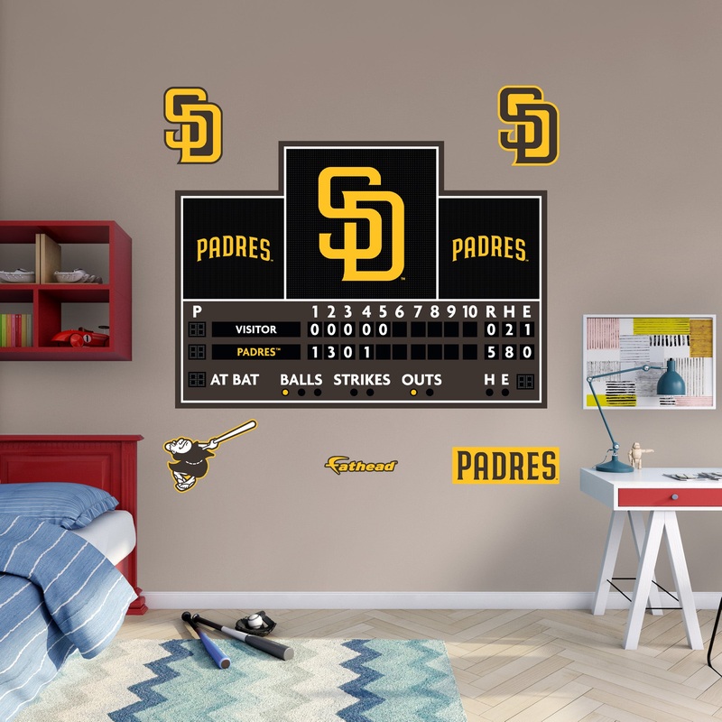 San Diego Padres – RealBig Scoreboard Collection – Official MLB – Reusable Vinyl Wall Decals