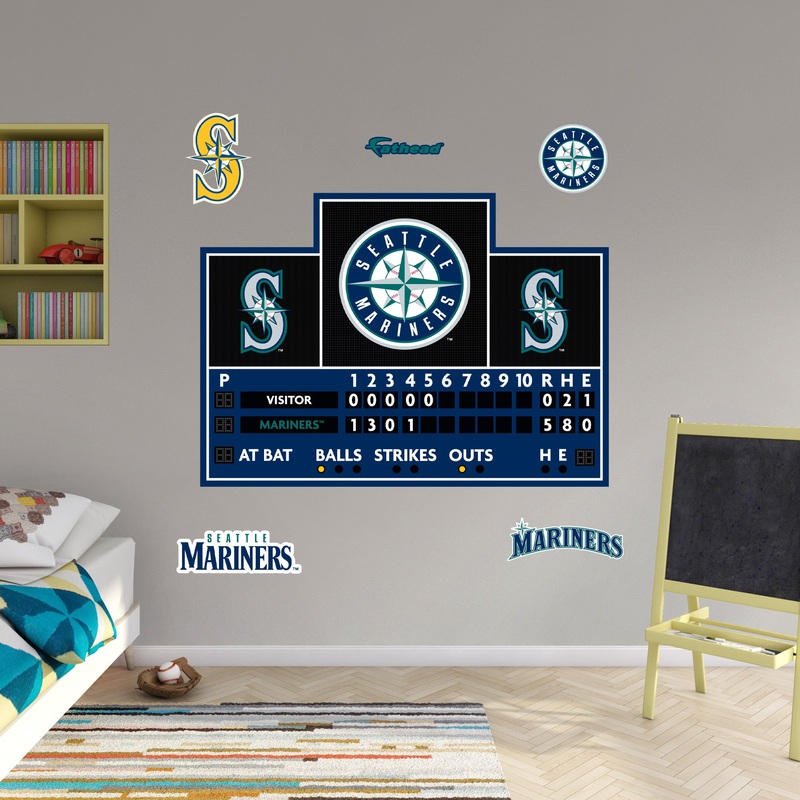 Seattle Mariners – RealBig Scoreboard Collection – Official MLB – Reusable Vinyl Wall Decals